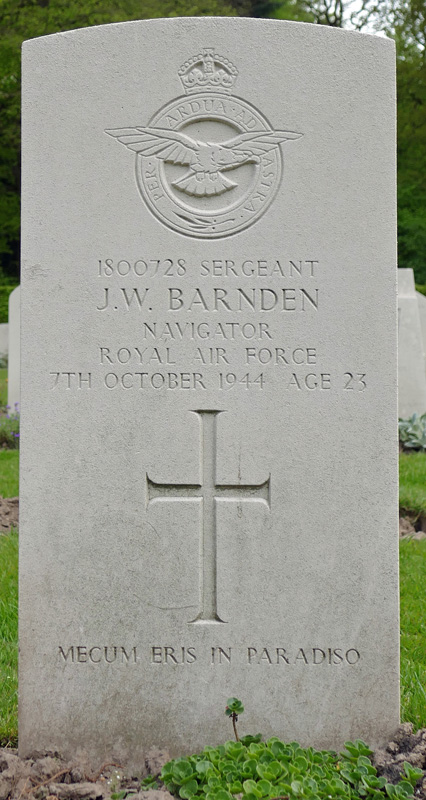 Sgt John Walton Barnden<br/><br /><br />died October 7th, 1944